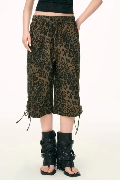 Casual Leopard Drawstring Trousers