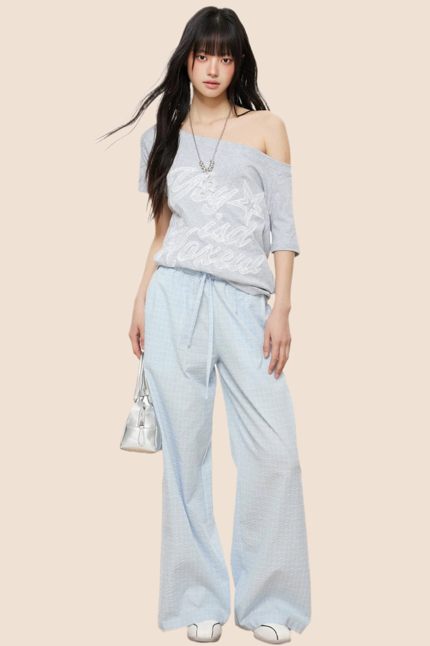 Trendy Slash Neck Tee