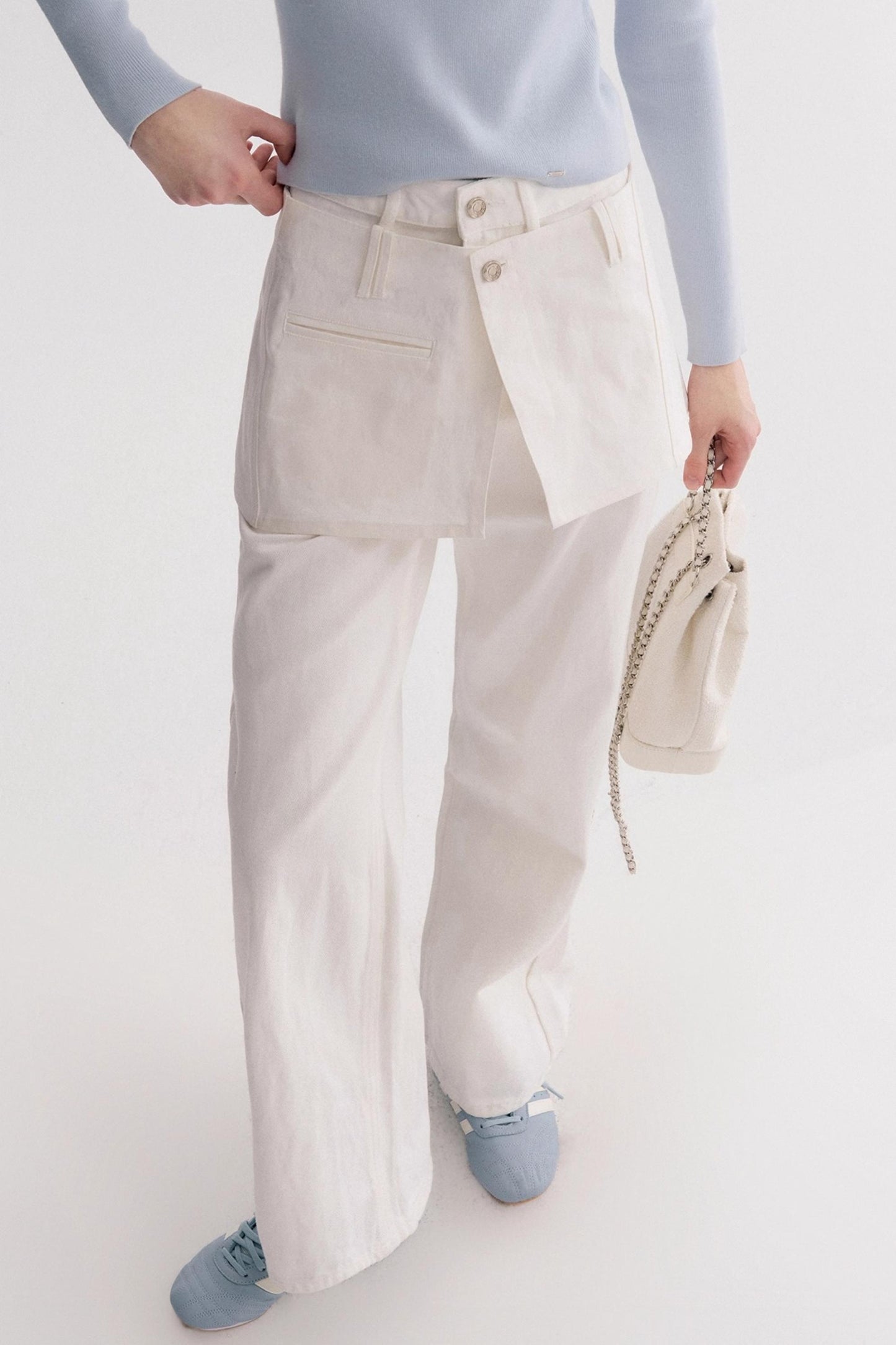 Lazy Casual Denim Skirt Pants