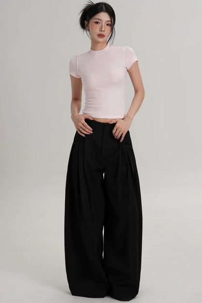 Elegant Wool Waist-Cinching Top