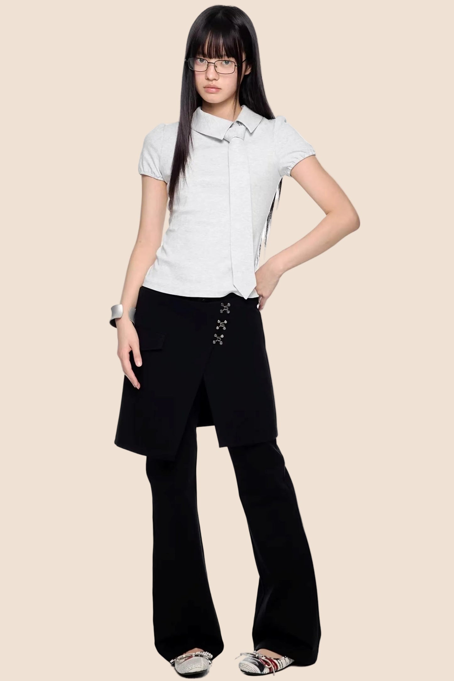 Diagonal Tie Knitted Top