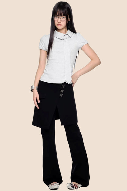 Diagonal Tie Knitted Top