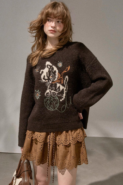 Furball Crew Neck Loose Sweater