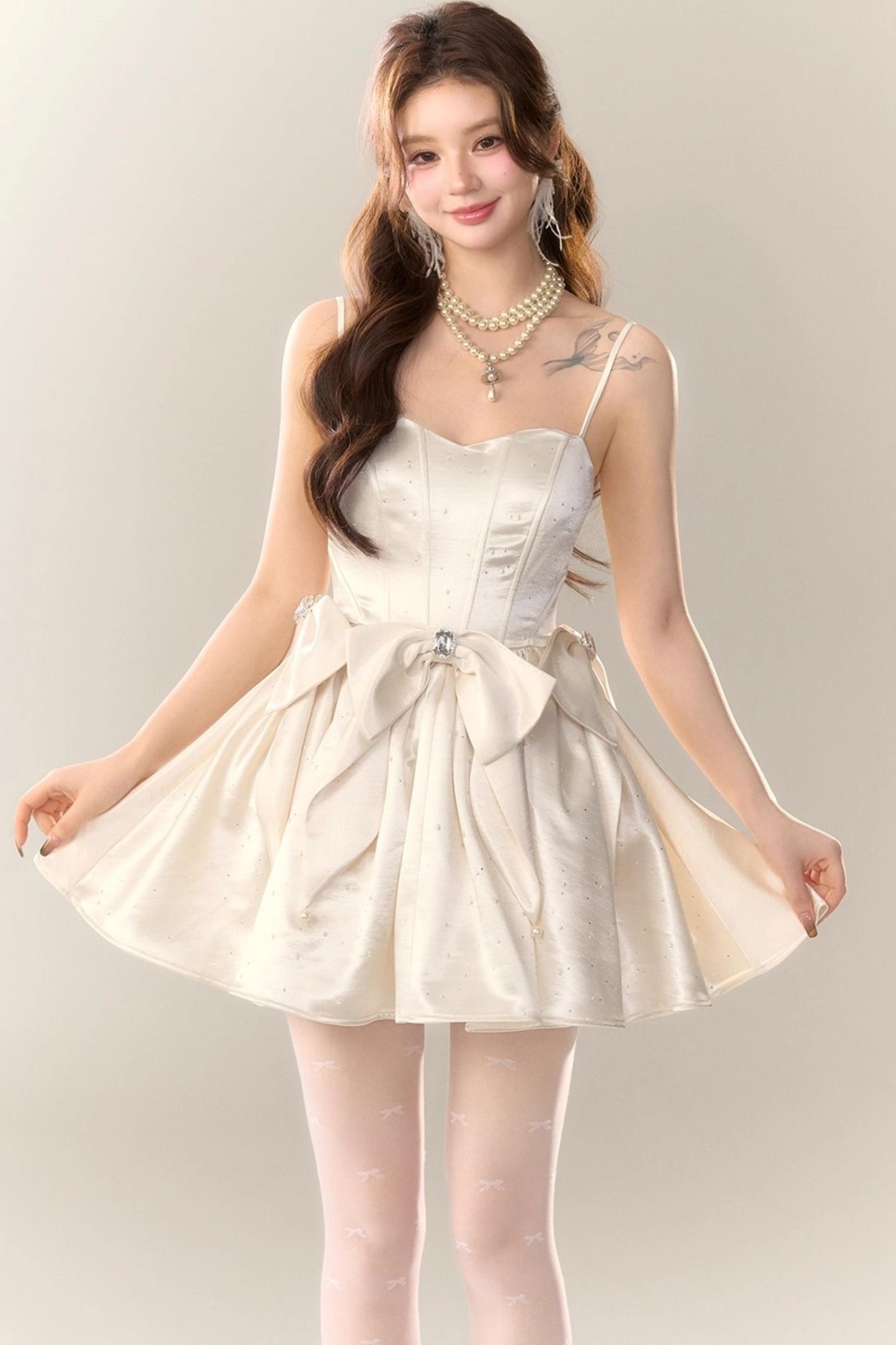 Princess Satin Tuxedo Dress