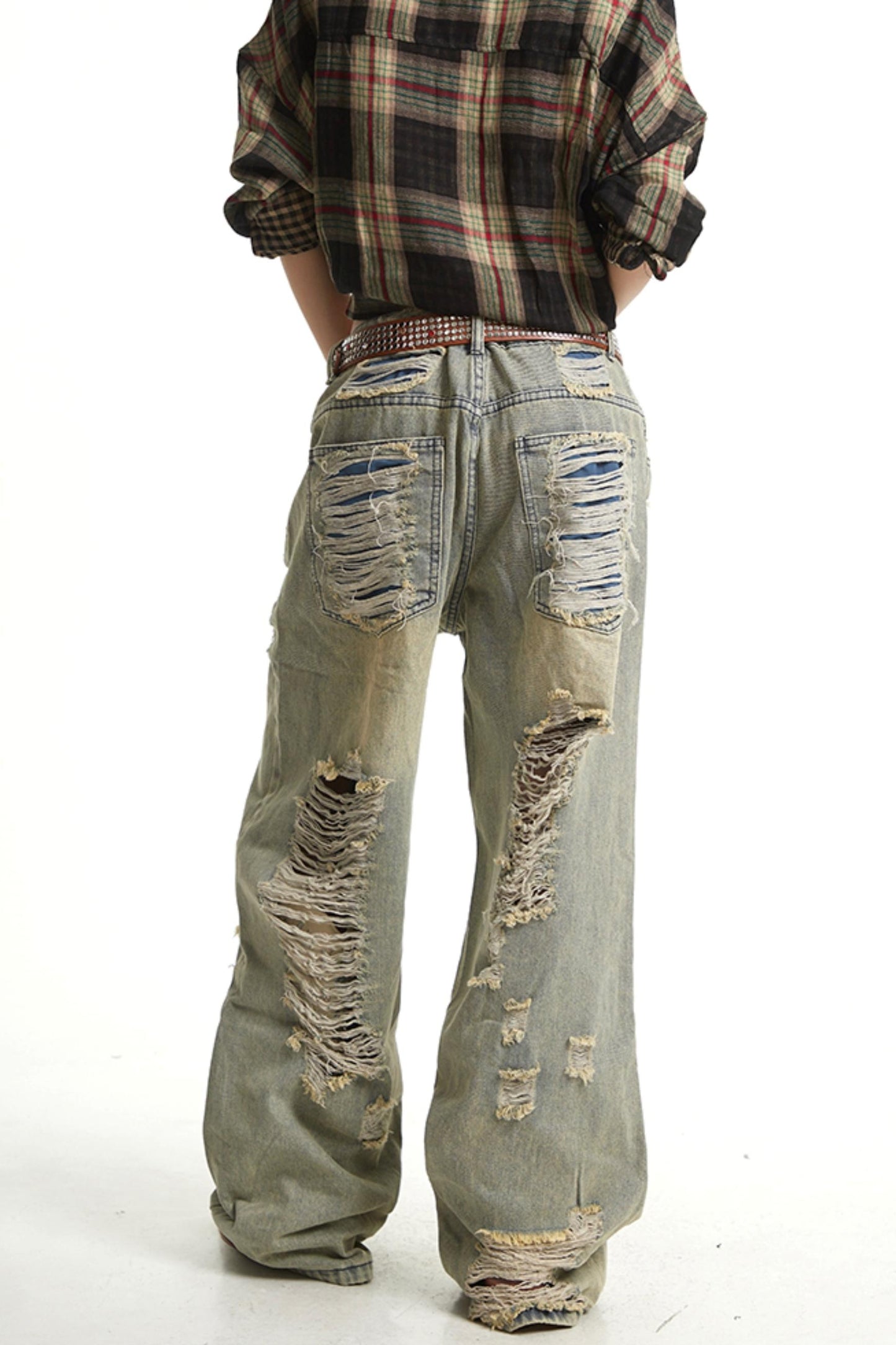 Retro Wide-Leg Denim Trousers