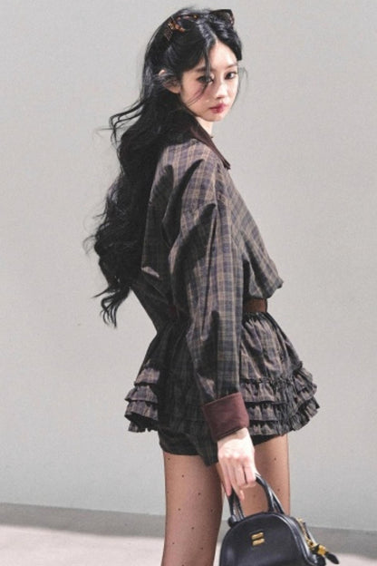 Sunset Trajectory Plaid Dress Set