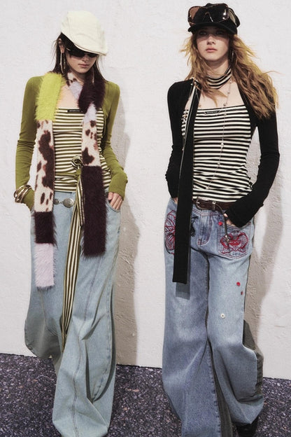 Asymmetrical Sickle Jeans