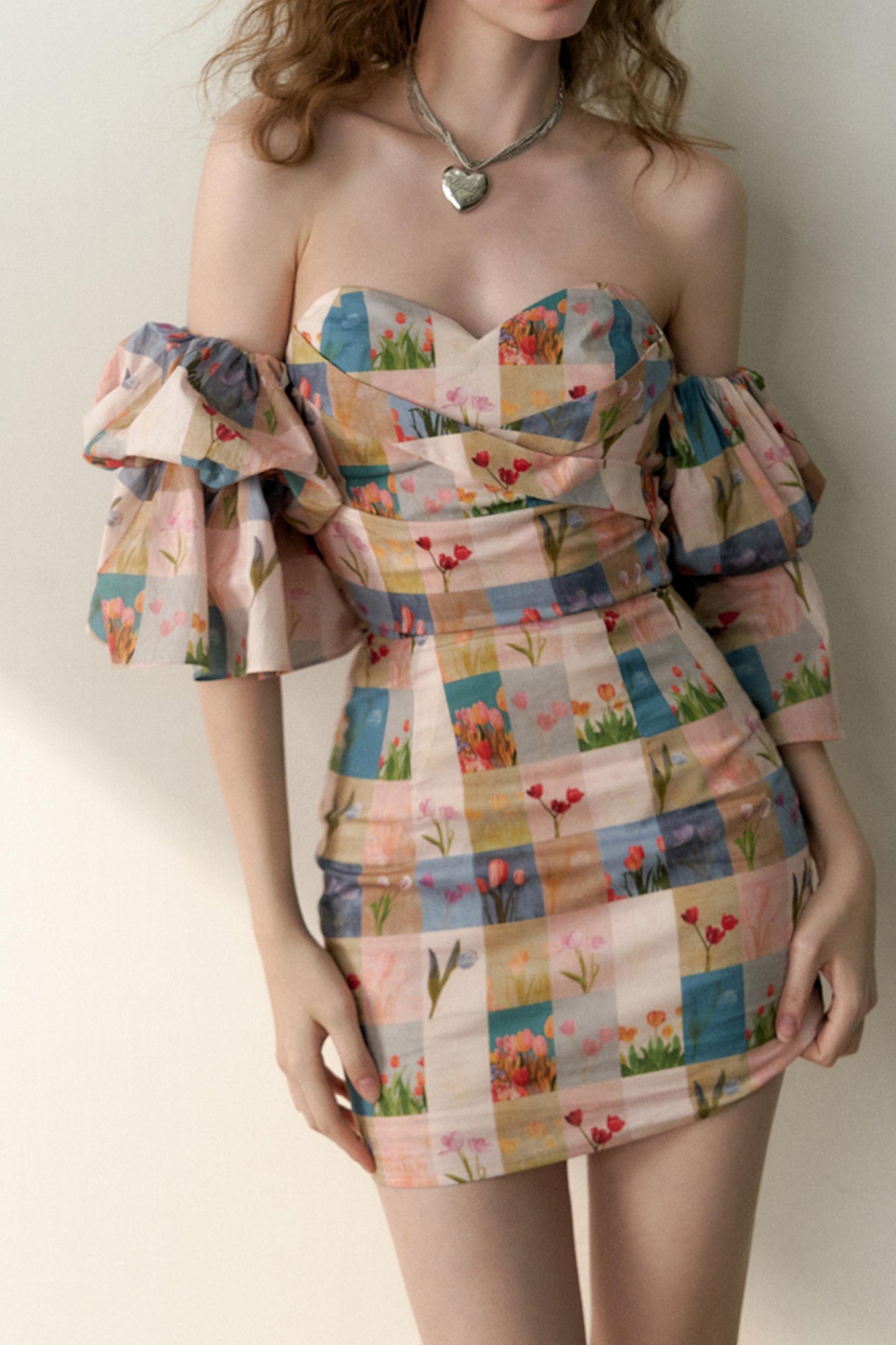 Vibrant Tulip Fitted Dress