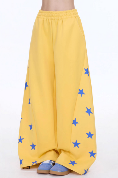 Retro Star Print Sweatpants