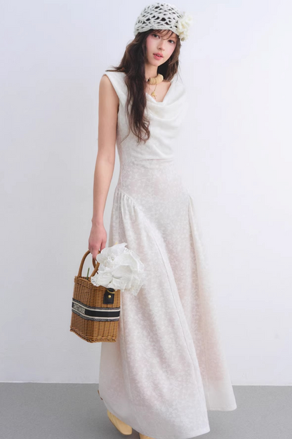 Off-White Lace Jacquard Dress