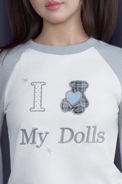 Sweet Patchwork Knitted Raglan T-shirt