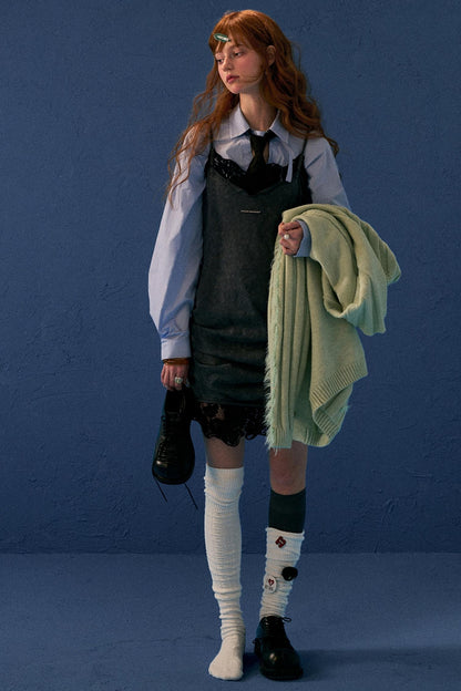 Spliced Lace Gray Sundress