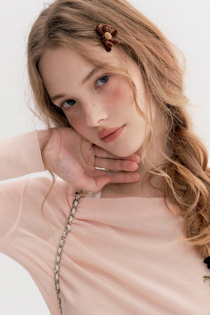 Lazy French Halterneck Knit Top