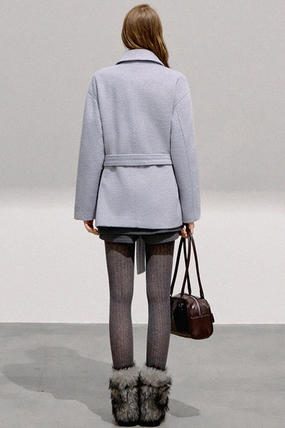 Mint Double-Breasted Wool Coat