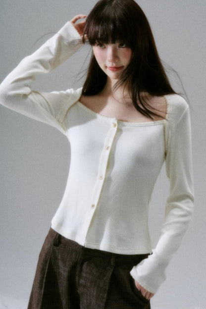 Lyocell Rabbit Fur Long-Sleeve Top