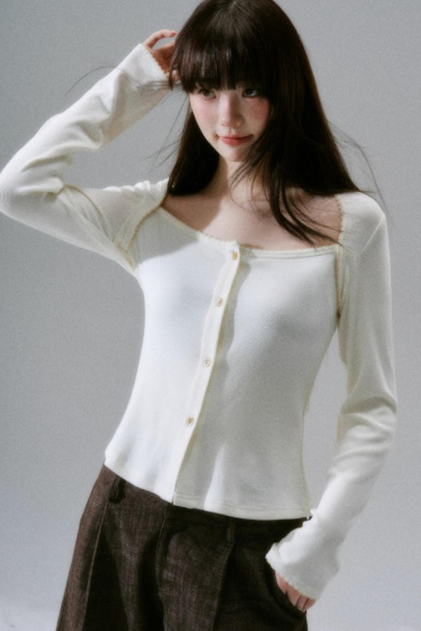 Lyocell Rabbit Fur Long-Sleeve Top