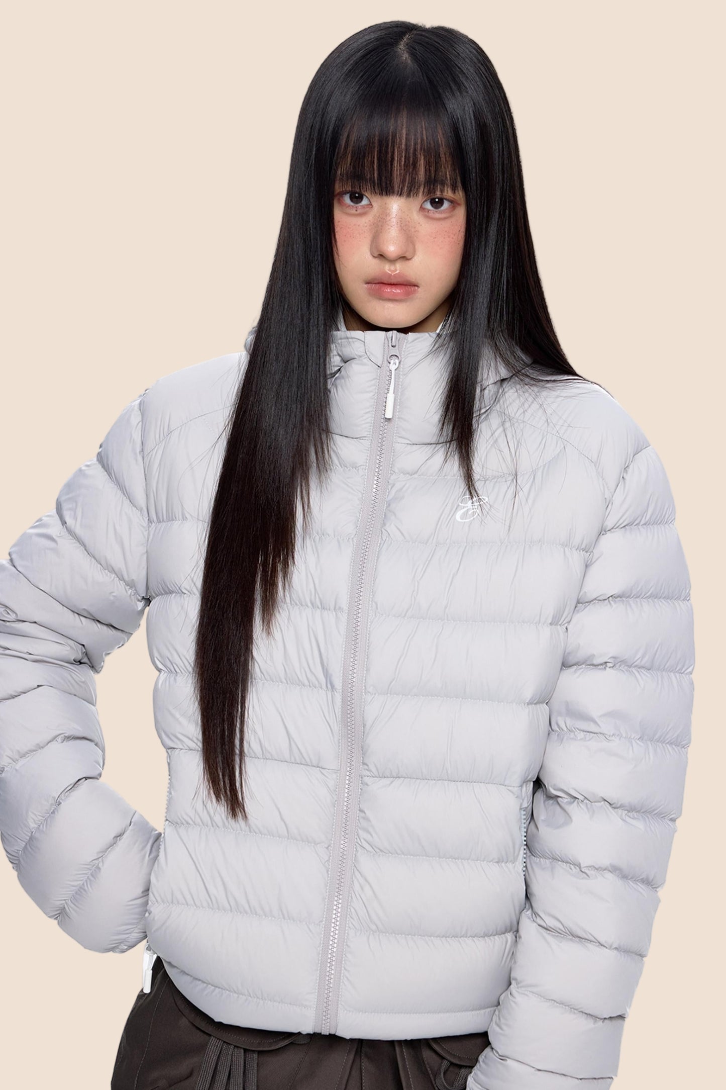 White Duck Down Hooded Jacket