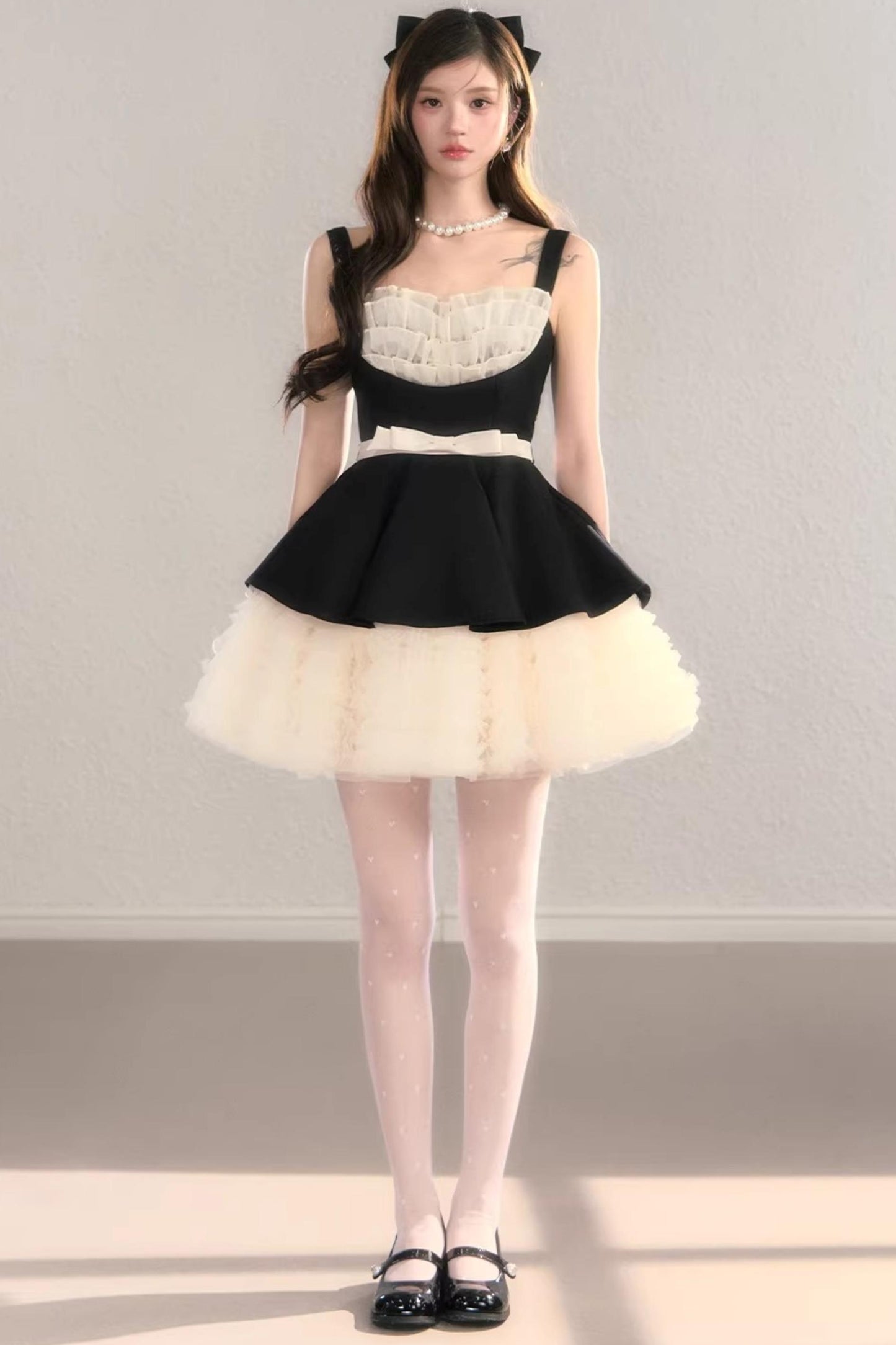 Gauze Lace Ball Gown Dress