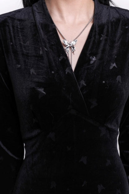 Black Velvet Butterfly Dress