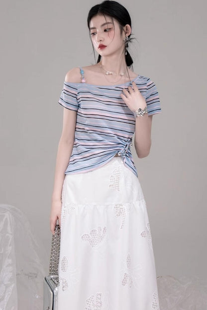 Twisted Stripe Raglan Tee