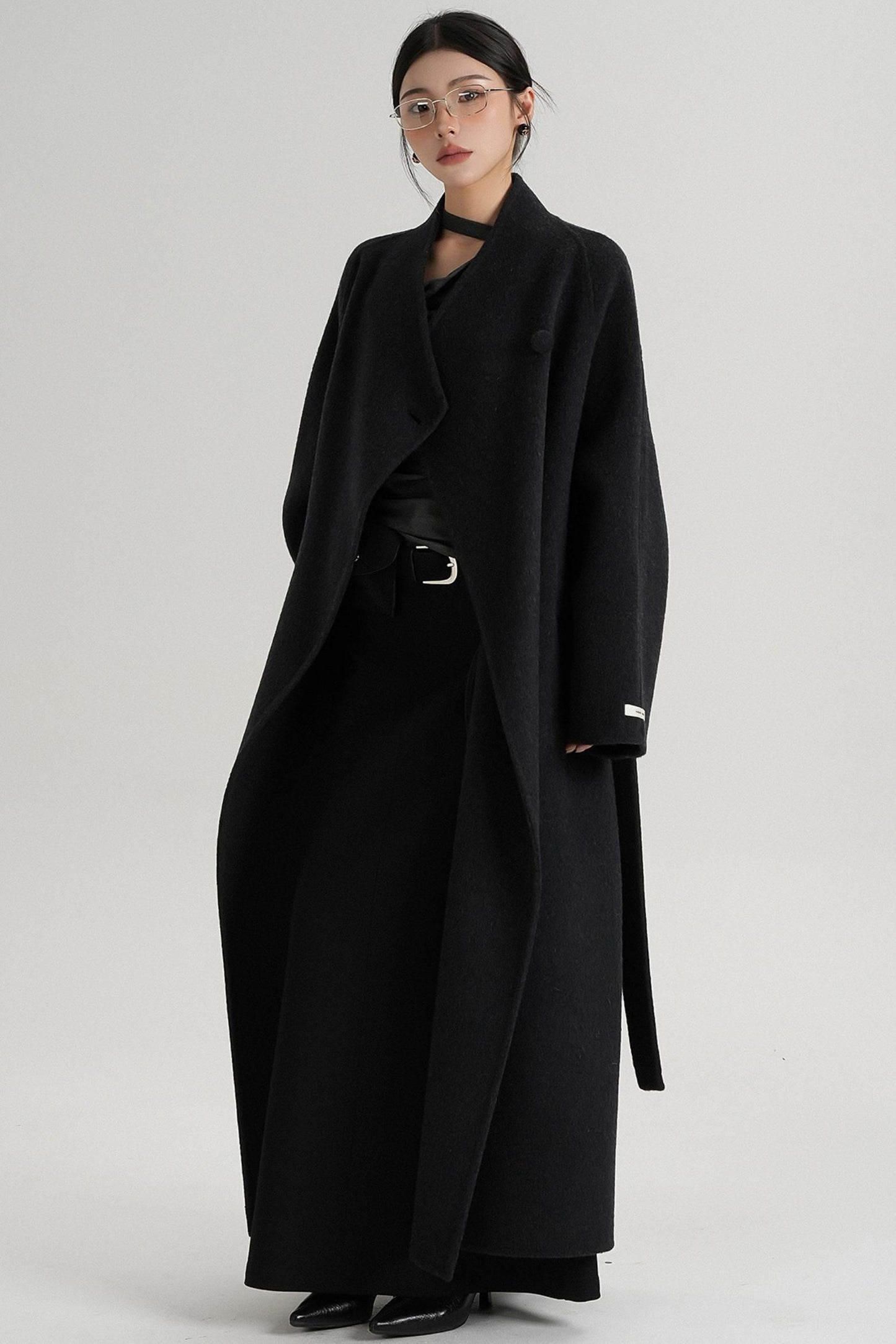 Cross-Body Wool Coat
