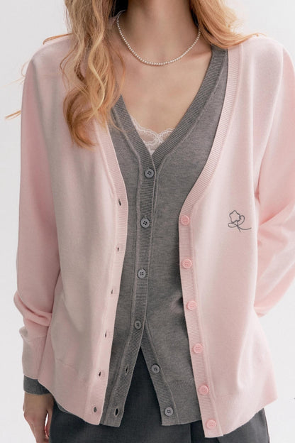 Soft Pink V-Neck Sweater