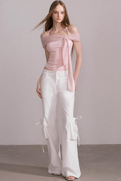 One-Shoulder Mesh Top