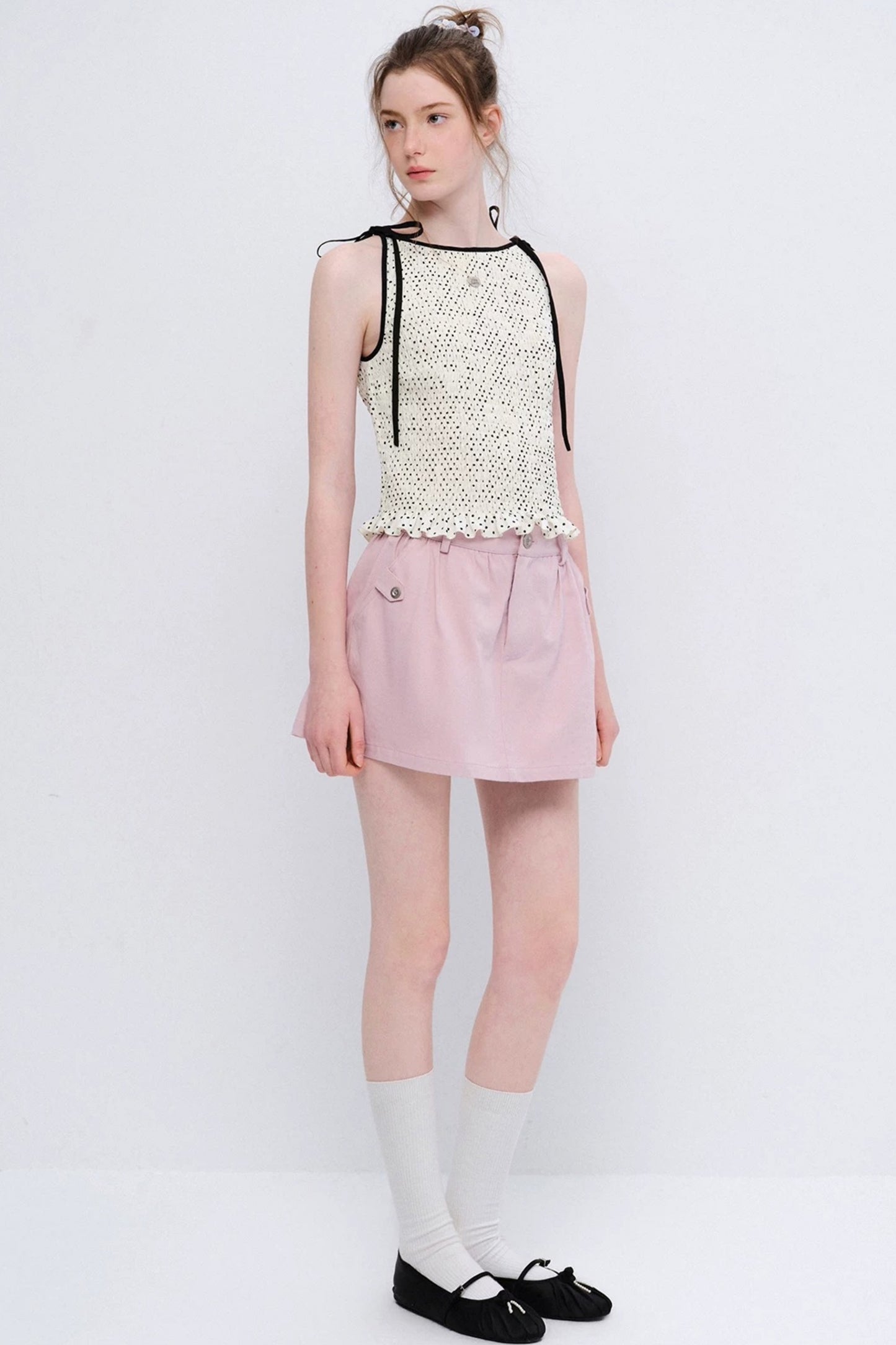 Sommerliches Sweetheart-Top mit Polka-Dots