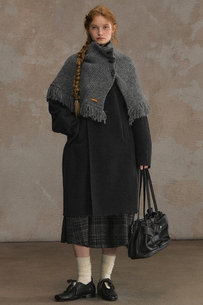 Wool Knitted Cape Cardigan