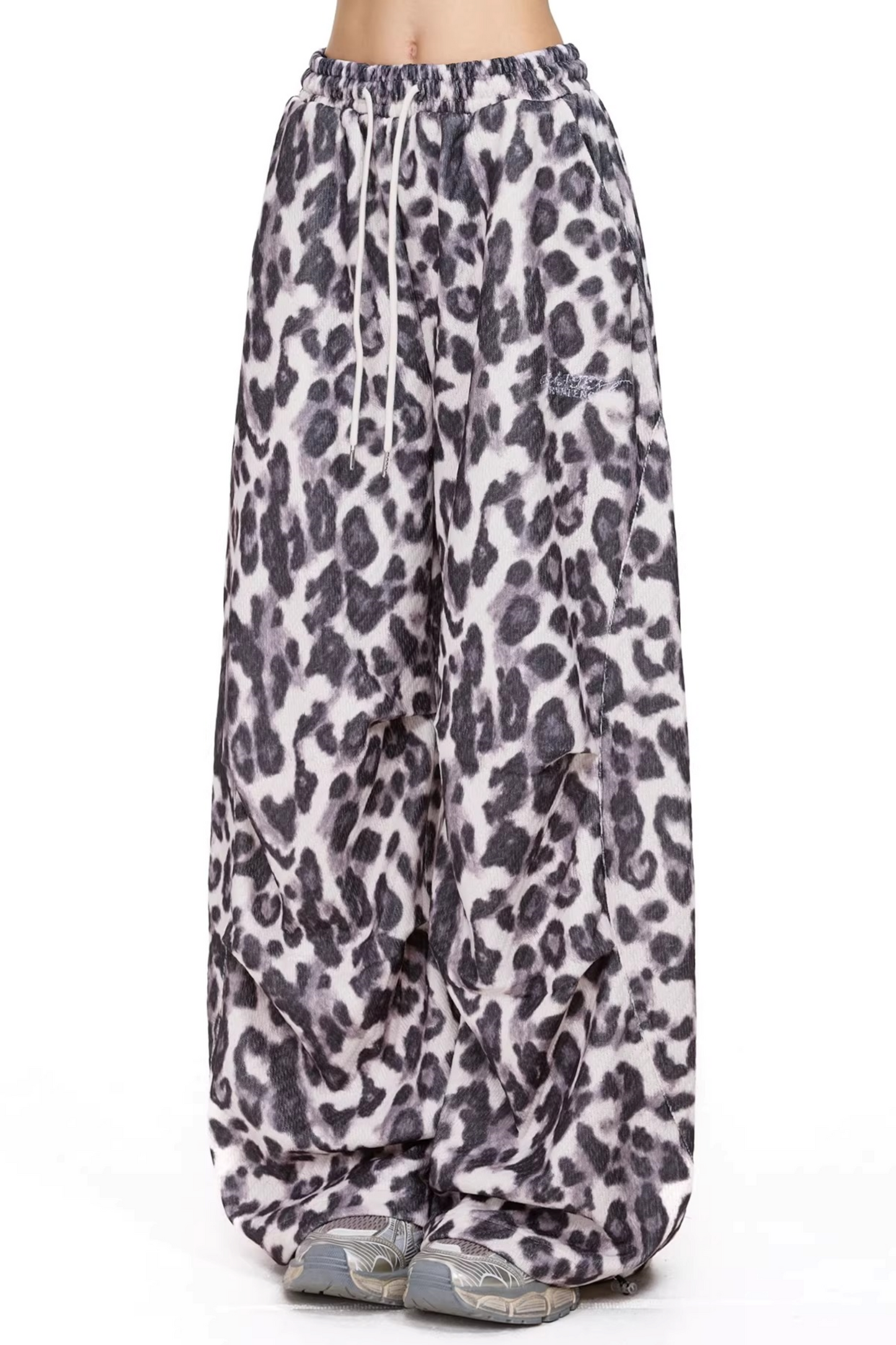 레트로 레오파드 니트 바지