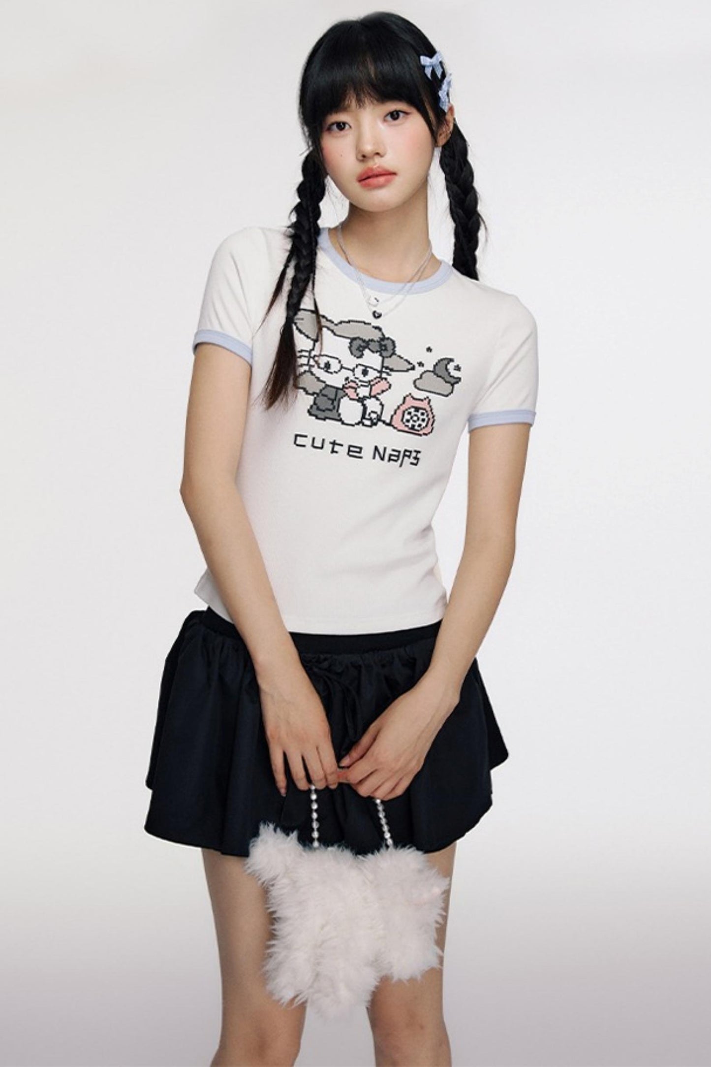 Original Cartoon Print Crop Top