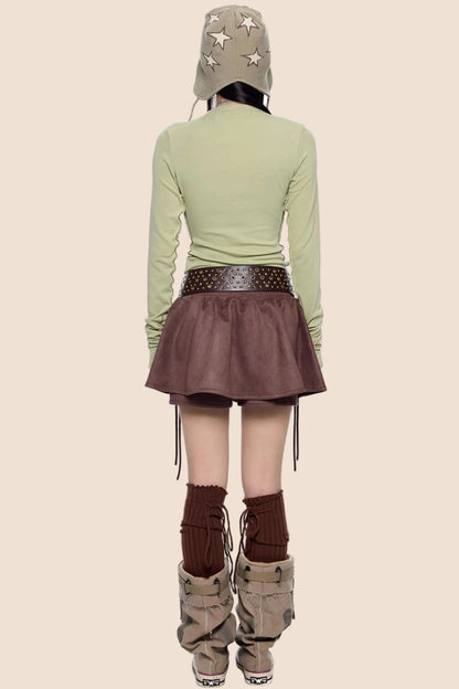 Lightweight Pleated Long-Sleeve T-Shirt