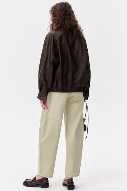 Vintage Leather Cargo Jacket