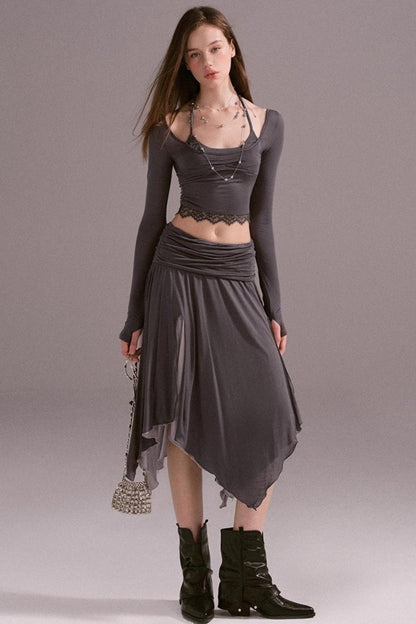Irreguler Lace Skirt Set-Up