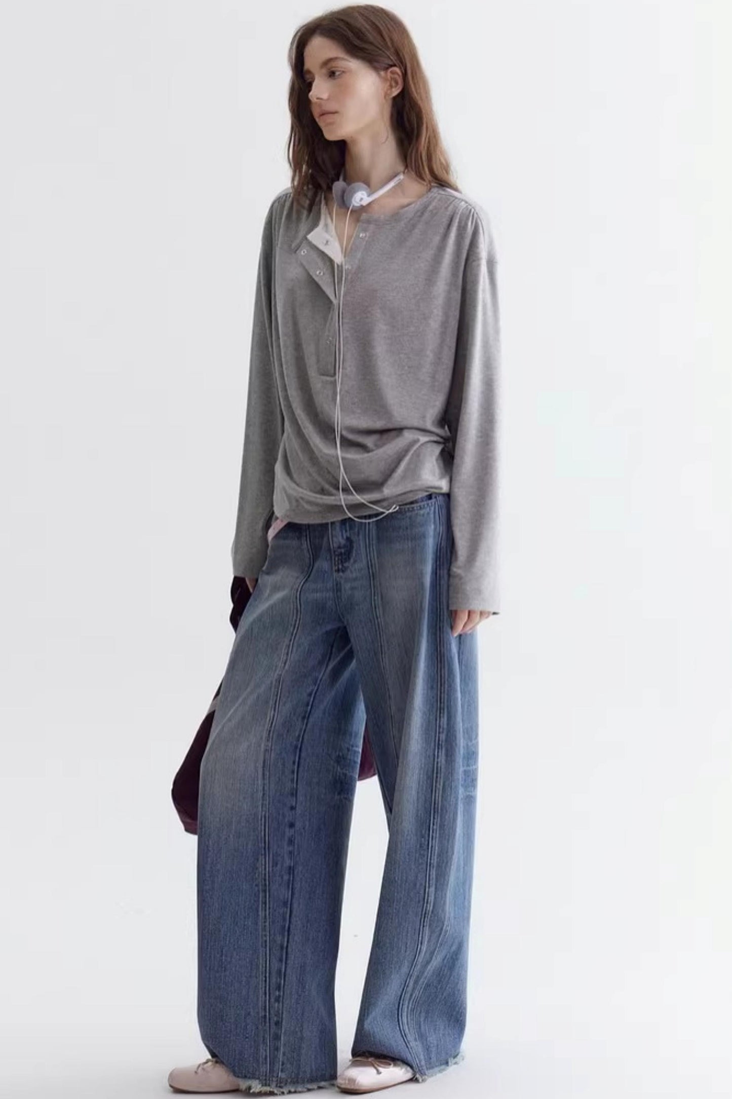 Lace Collar Fake Two-Piece T-Shirt