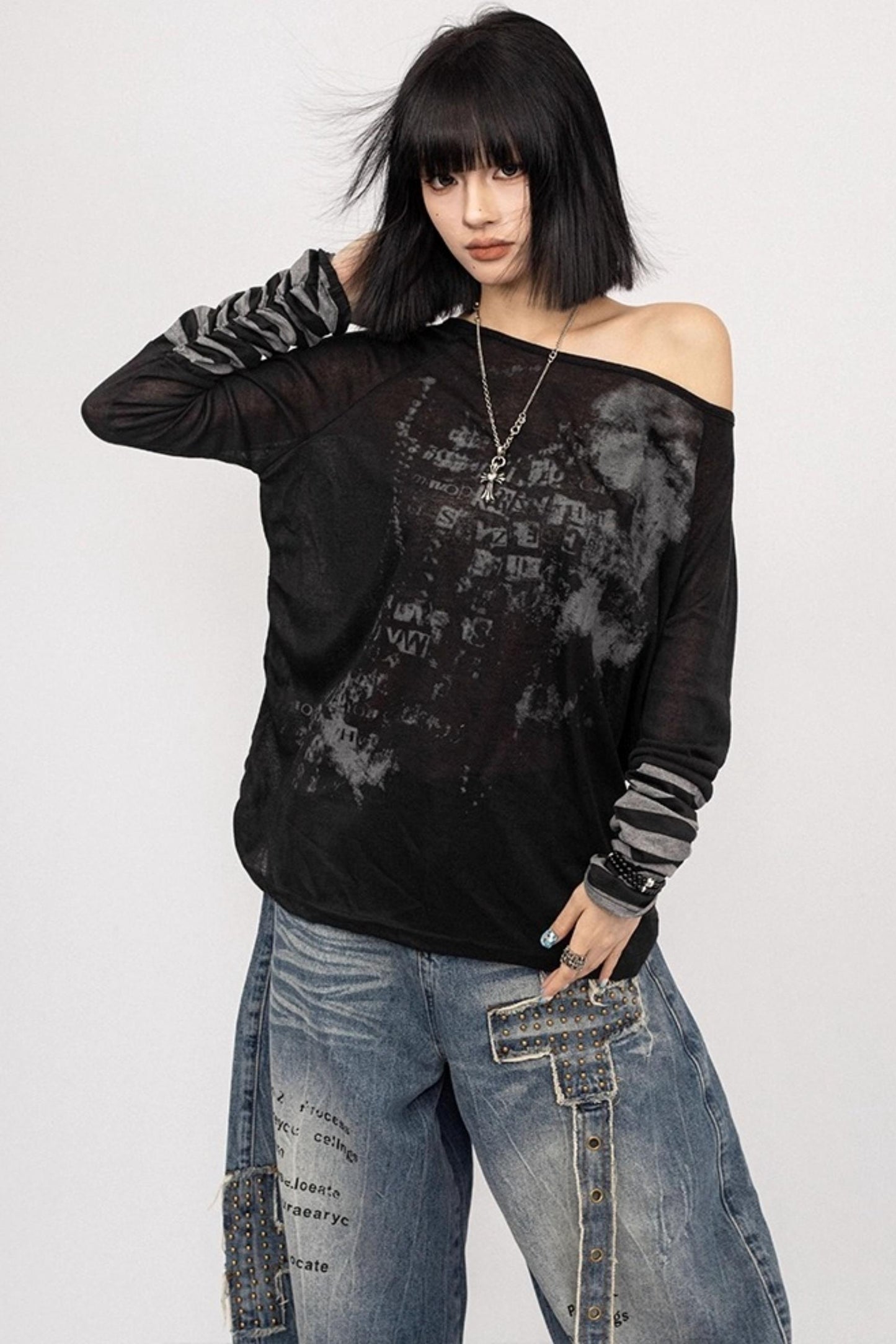 Sweet Spice Girl Off-the-Shoulder Black Top