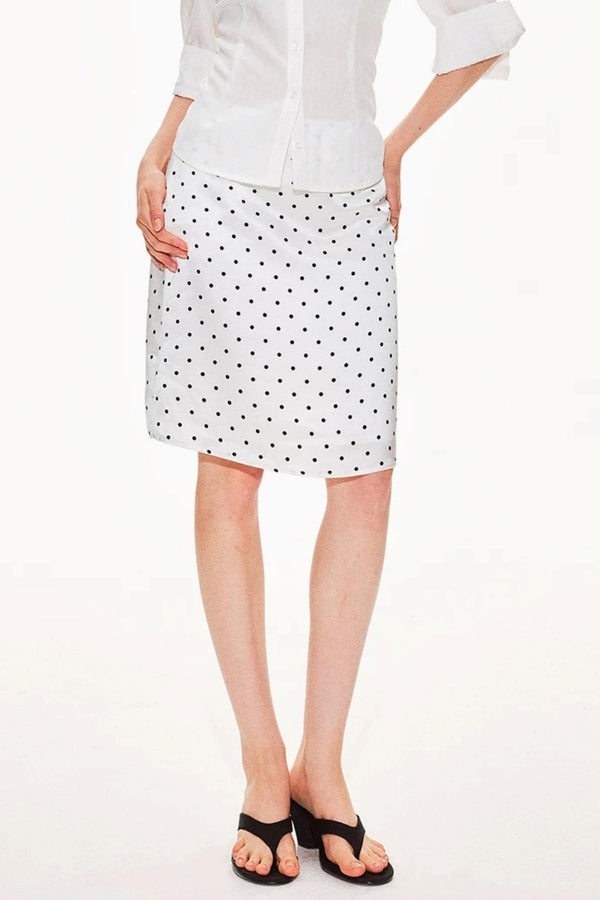 Acetate Satin Polka Dot Skirt