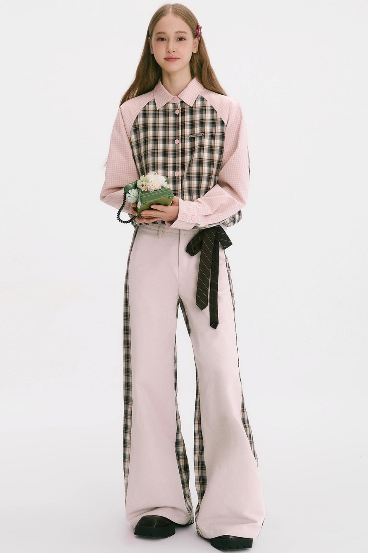 Patchwork Plaid Shirt Jacket