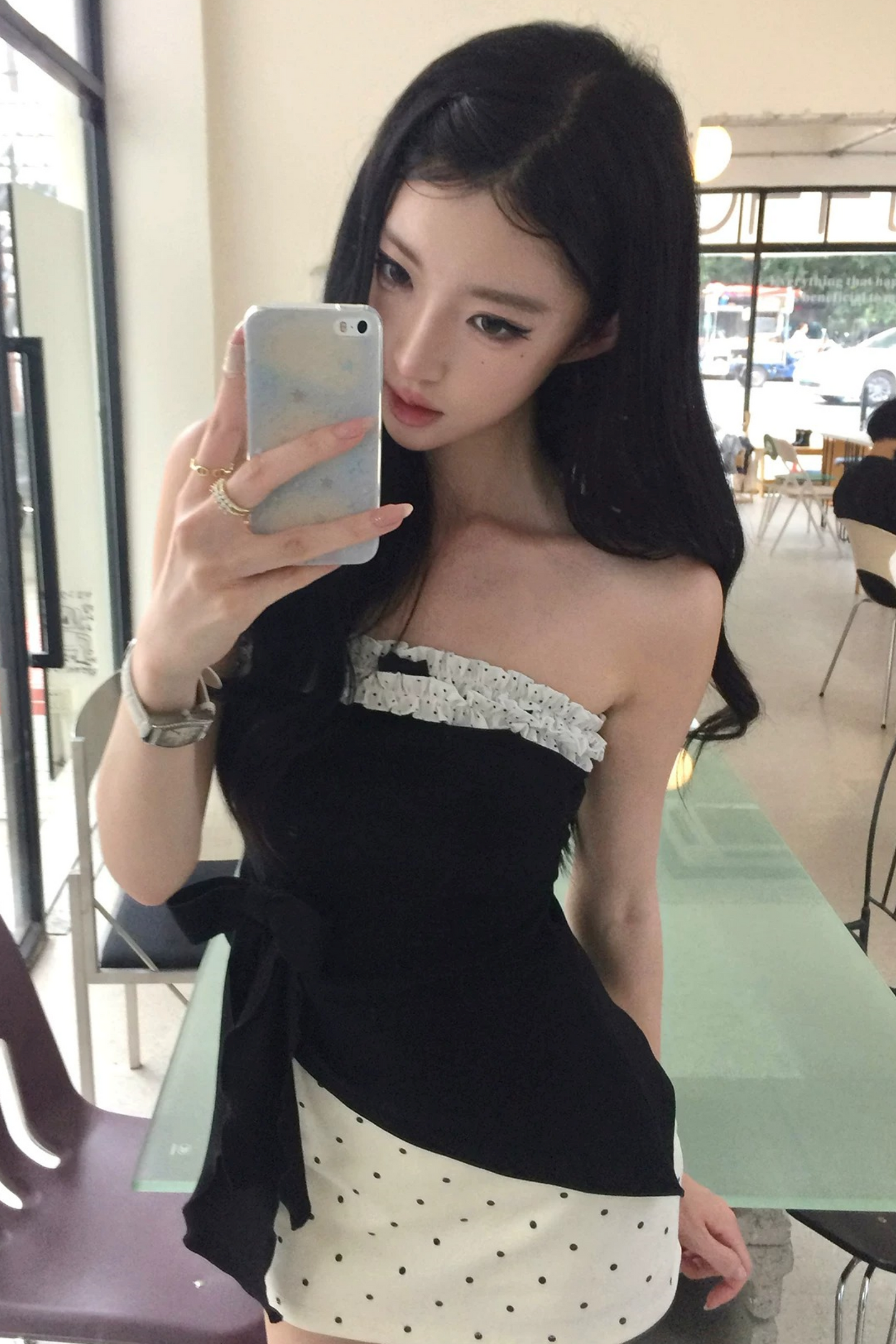 Contrast Lace Tube Top Set-Up