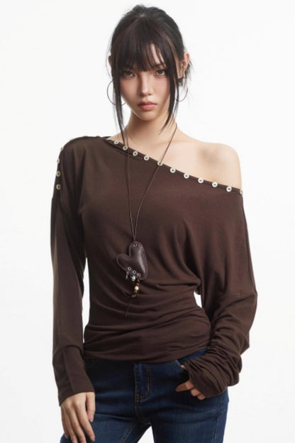 Retro Slim Off-Shoulder Top