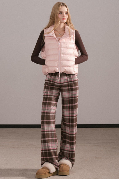 Retro Pink Plaid Pants
