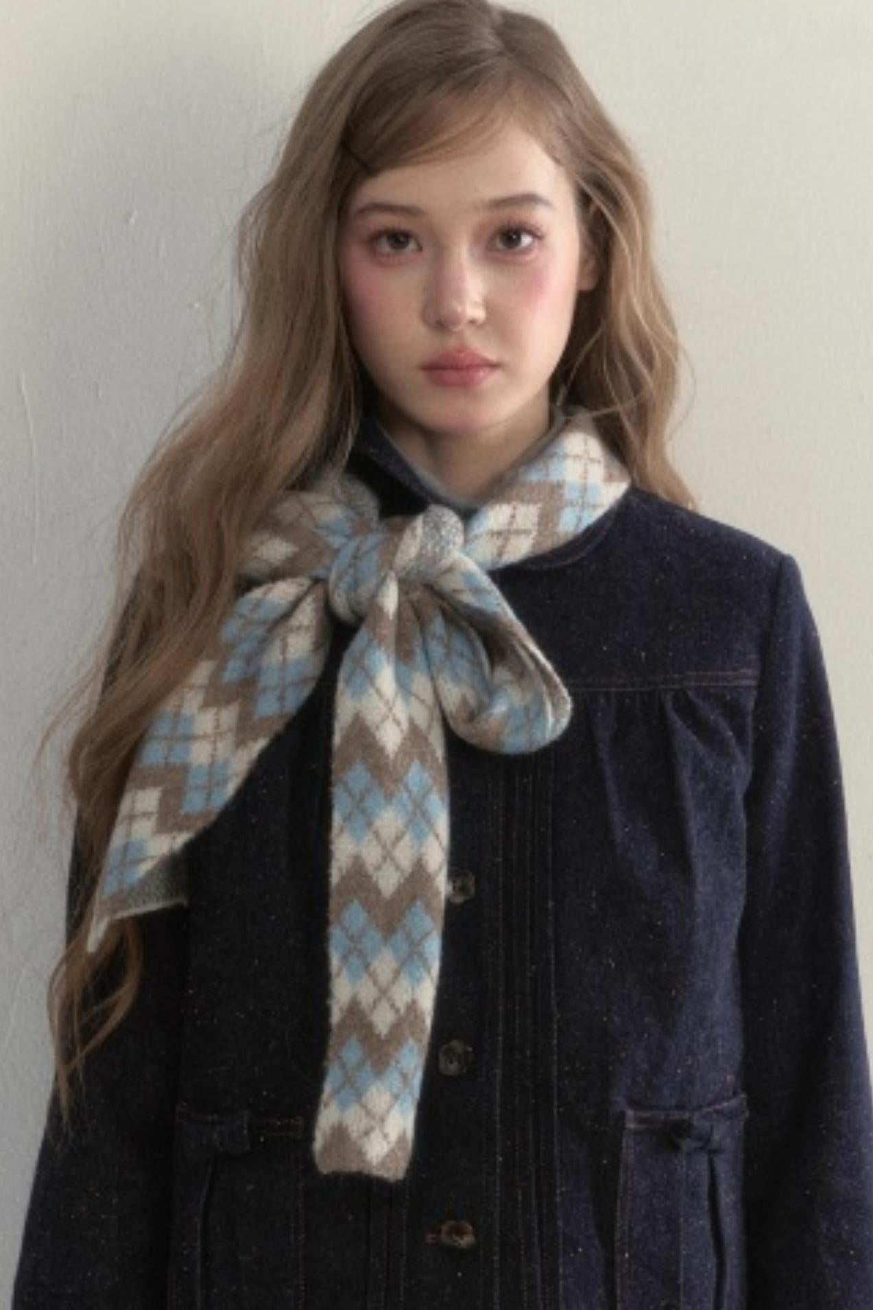 Retro Knitted Long Strip Scarf