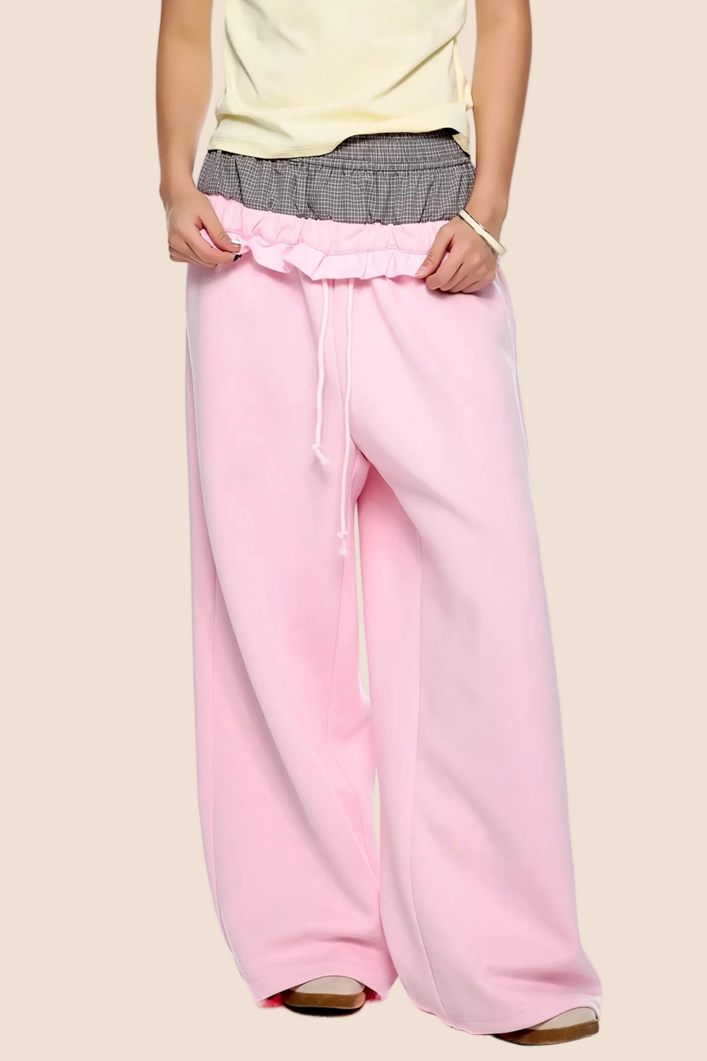 Plaid Patchwork Sweatpants