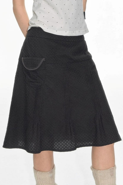 Checked Sleeveless One-Shoulder Shirt Set-Up