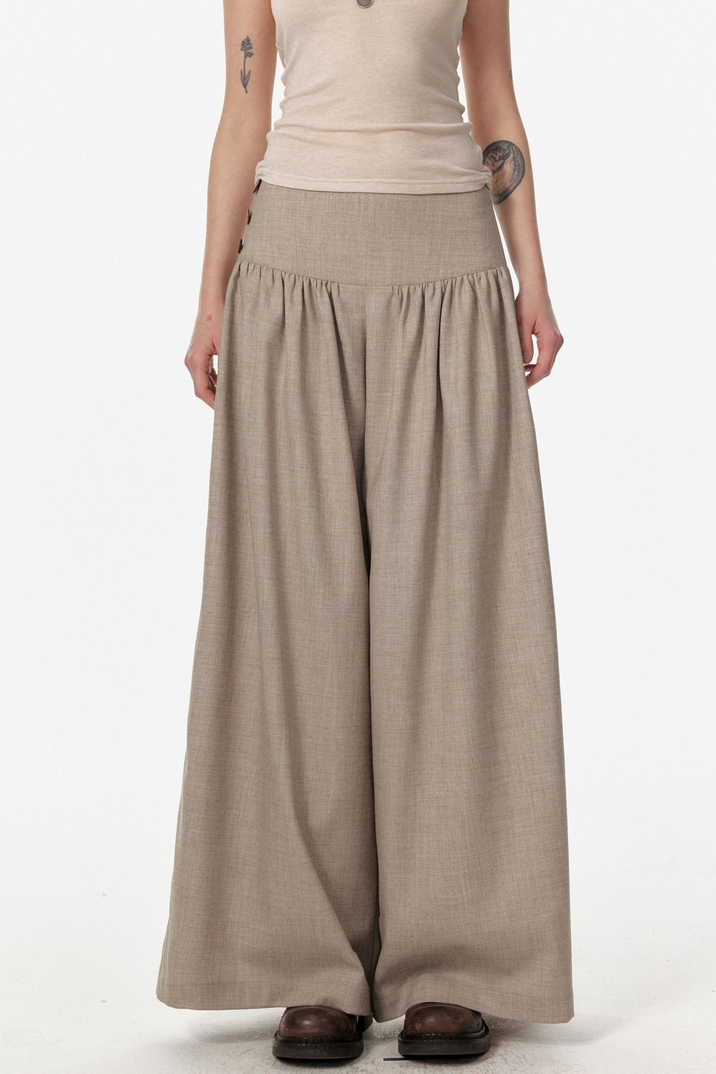 Retro Wide Slim Drape Pants