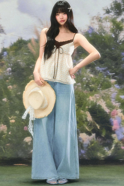 Retro Floral Camisole Top Set-Up