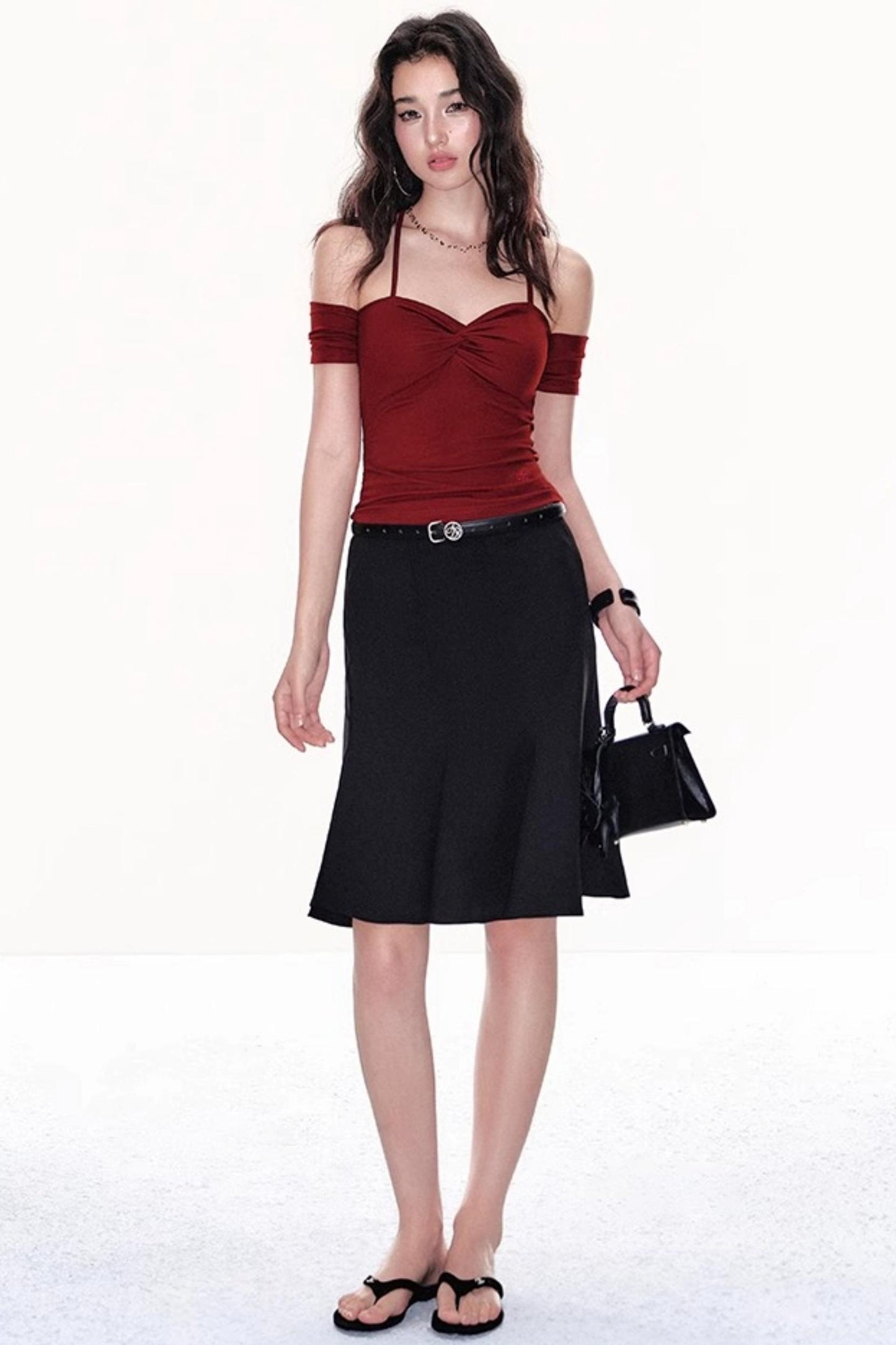 Twisted One-Shoulder Halter Top