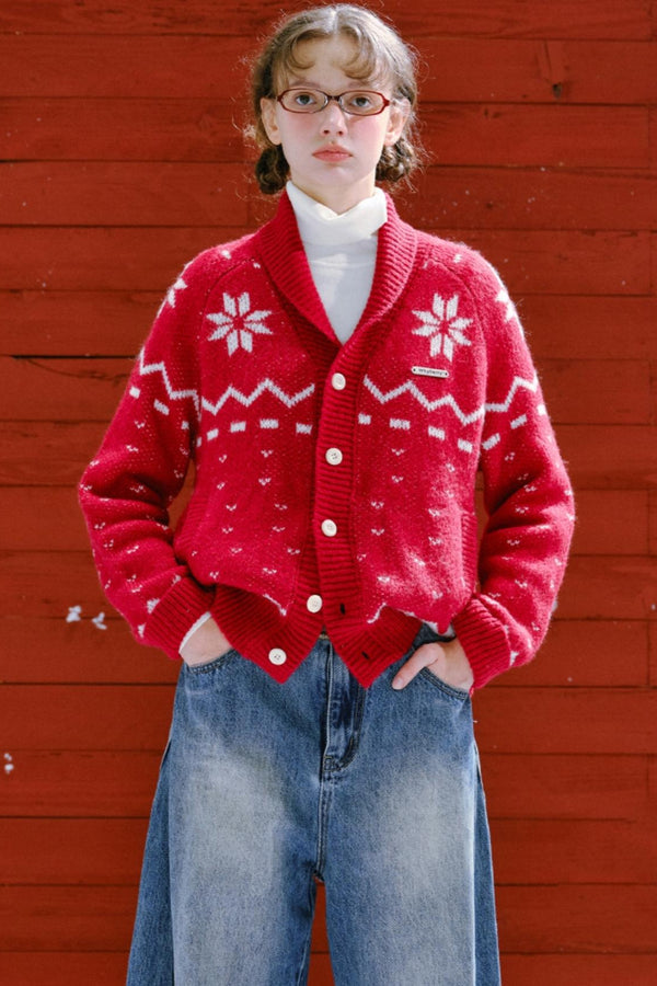 크리스마스 분위기 스웨터 가디건 