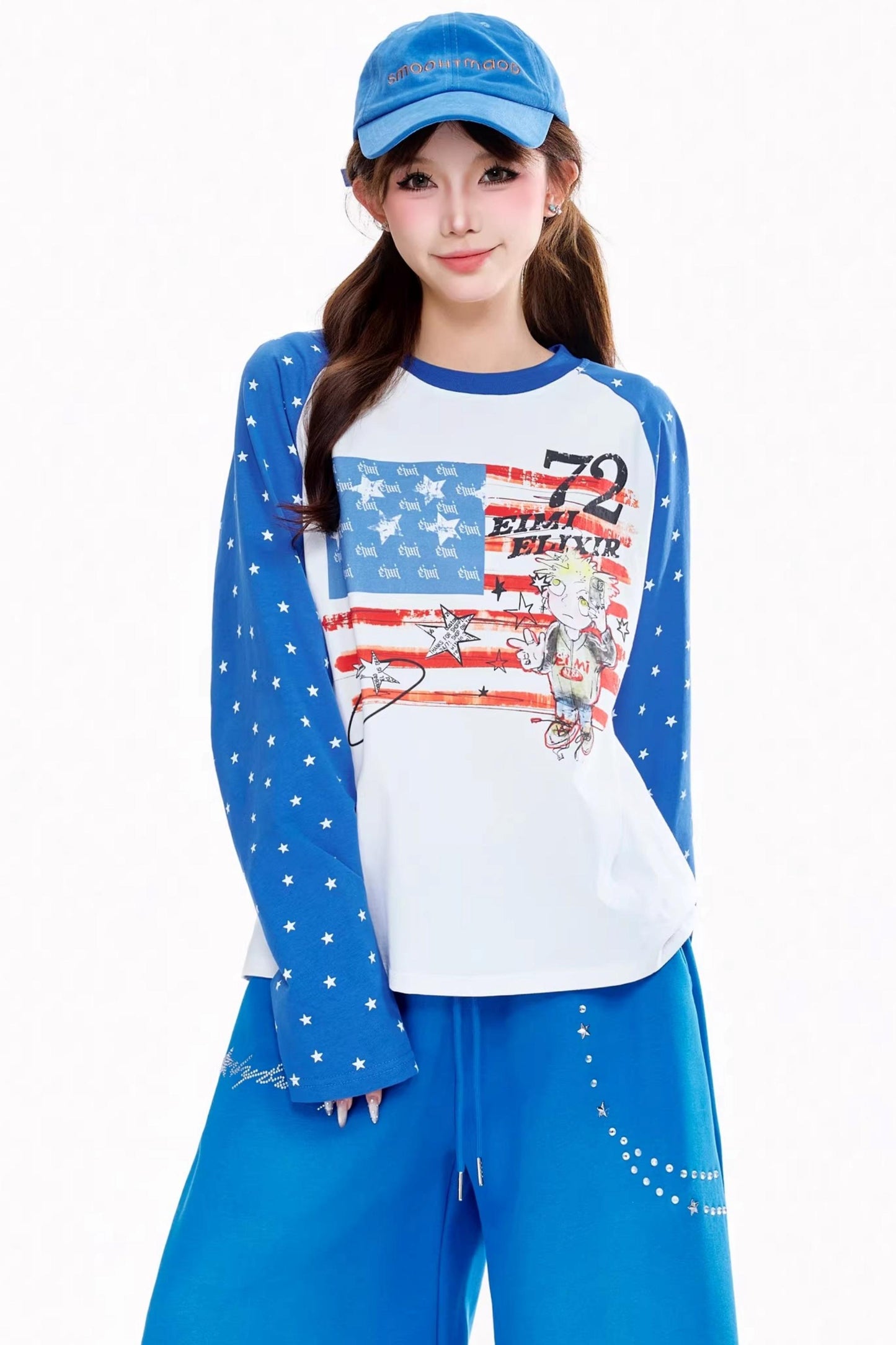 Patchwork Polka Dot Raglan Top