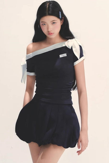 One-Shoulder Shaping T-Shirt